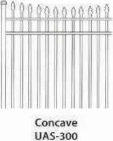 Ultra Aluminum UAS-300 Concave aluminum fence panel style drawing